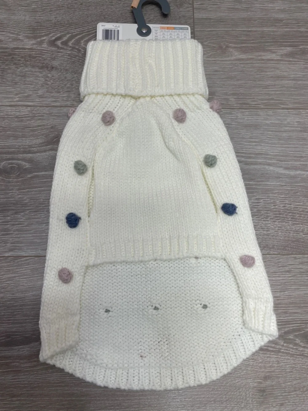 NWT Koolaburra By Ugg Lorena Pet Sweater for Dogs Multicolored Pom Poms Small